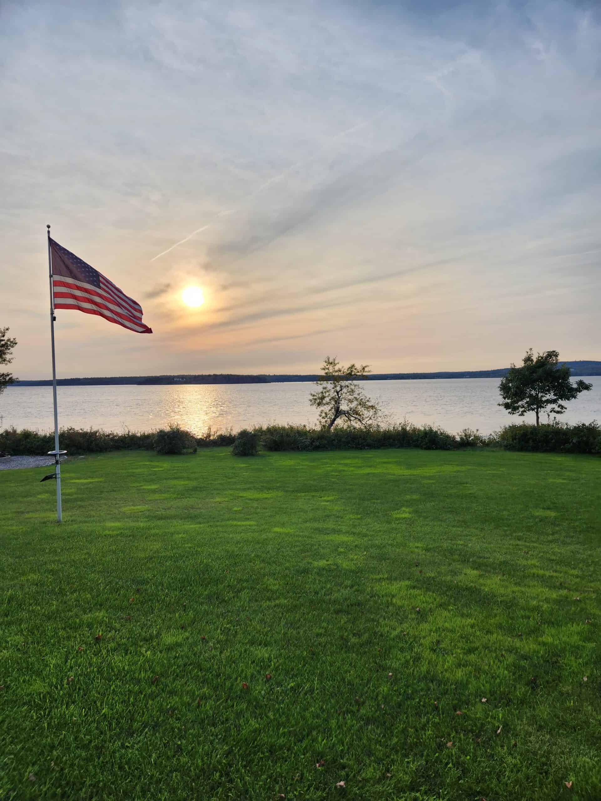 flagpole at sunset