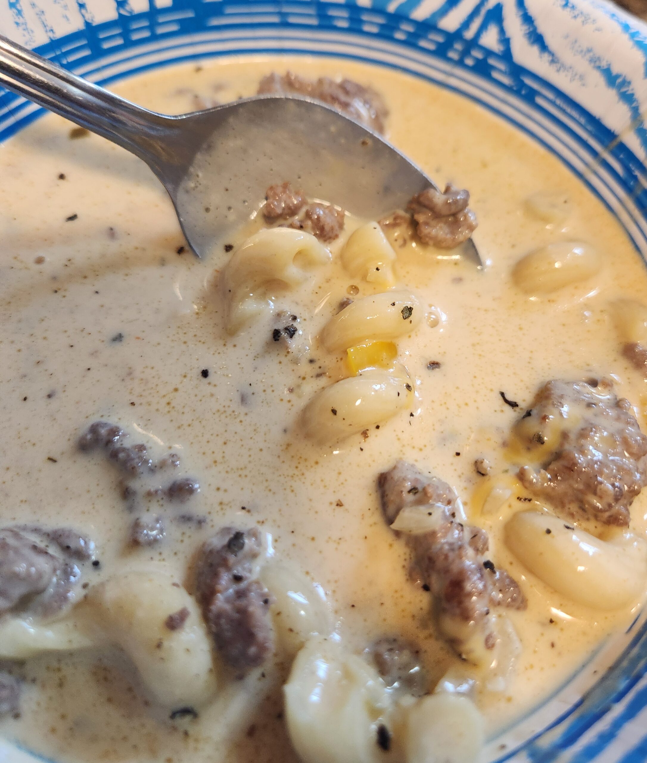 Easy Cheeseburger Soup Recipe, made with leftovers.